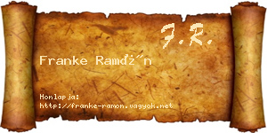 Franke Ramón névjegykártya